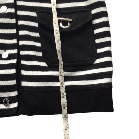 Lauren Ralph Lauren Black White Striped Cotton Cardigan, 1X - Picture 11 of 12